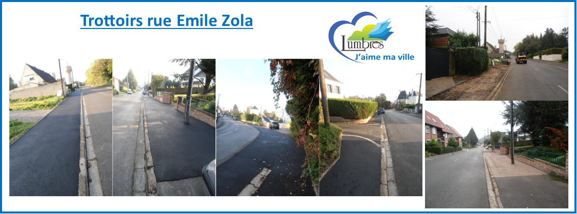 Les trottoirs de la rue Emile Zola